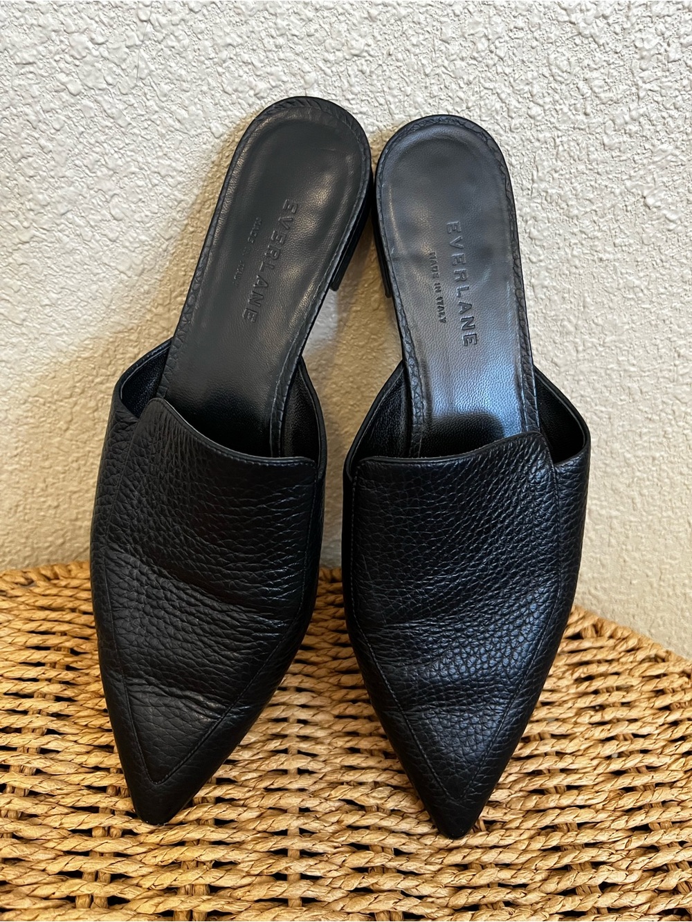 Everlane The Boss Mule Black Pebbled Leather Women’s Size 8 - Picture 7 of 7